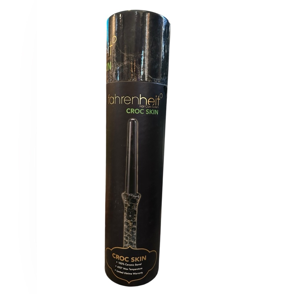 Fahrenheit Croc Skin 100% Ceramic Barrel Black Hair Styling Wand